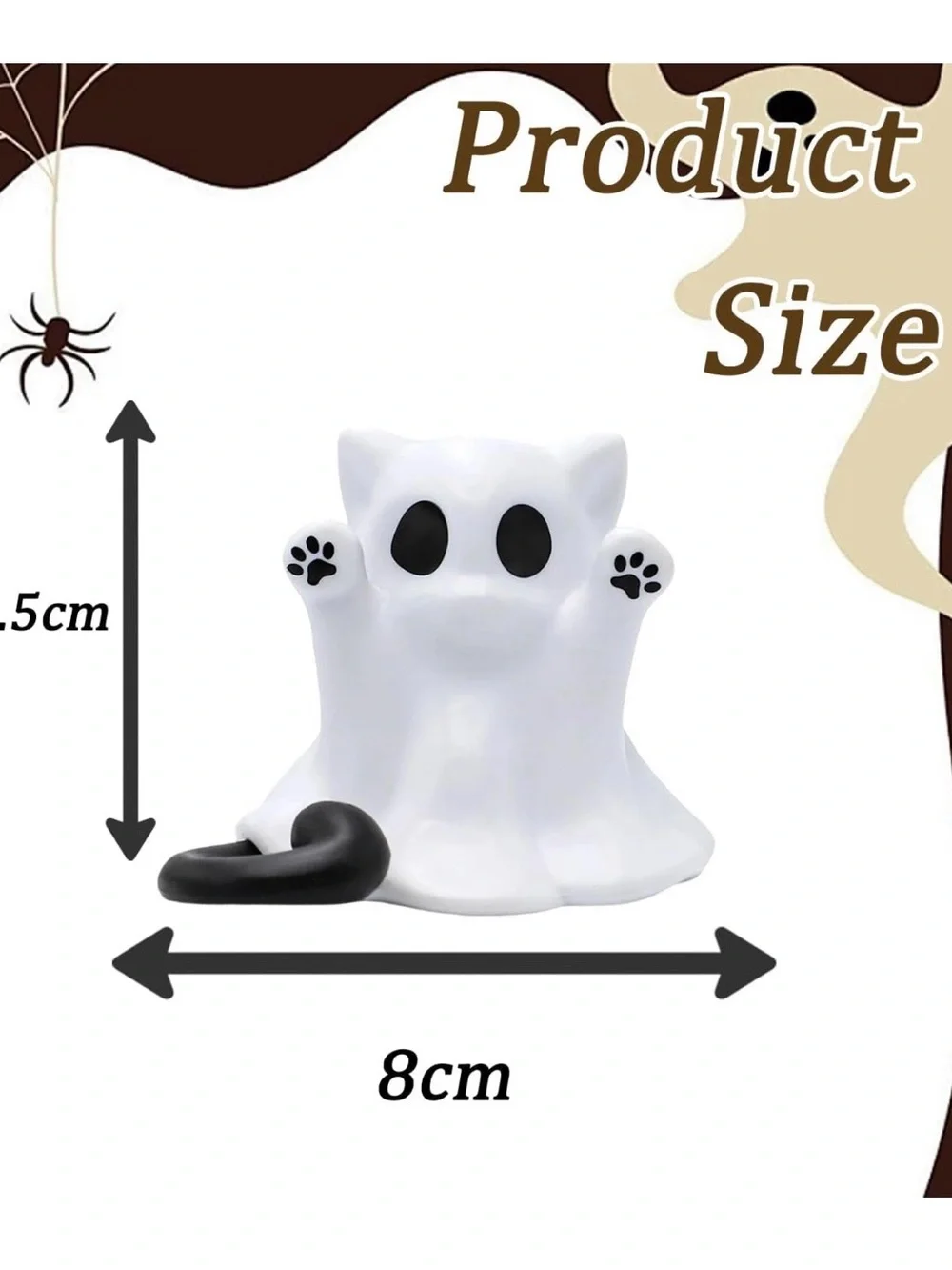 Cute White Ghost Cat Figurine for Cats - Decorative Pet Accessory